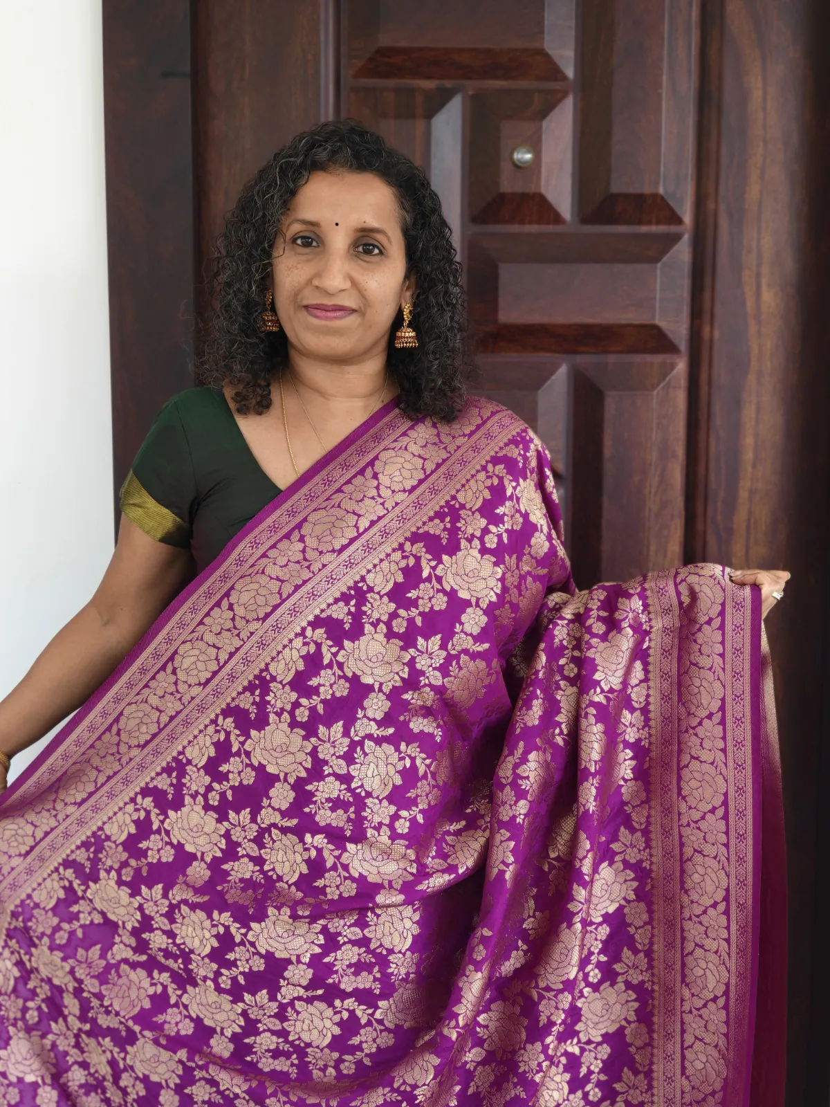 Purple Banarasi Semi Katan Silk Saree